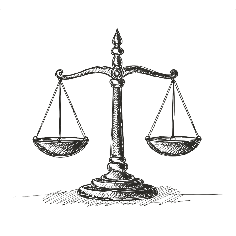 Pencil illustration for Romans: a pair of scales